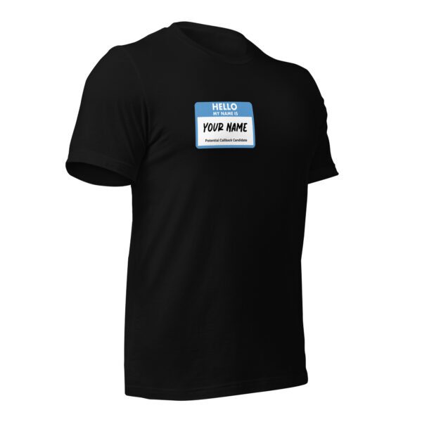 "Potential Callback" Personalized Name Tag Tee Shirt - Image 3